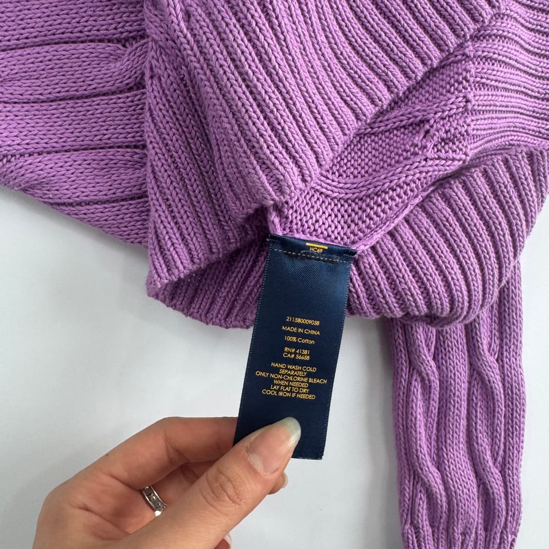 Polo 폴로 네이비 포니 퍼플 케이블 니트 상품이미지6