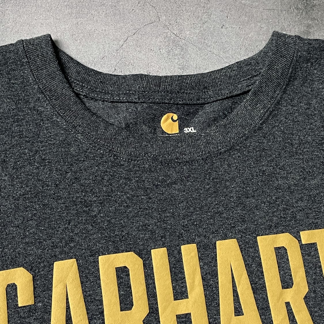 CARHARTT 칼하트 빈티지 차콜 레터링 긴팔 티셔츠 A00889 상품이미지2