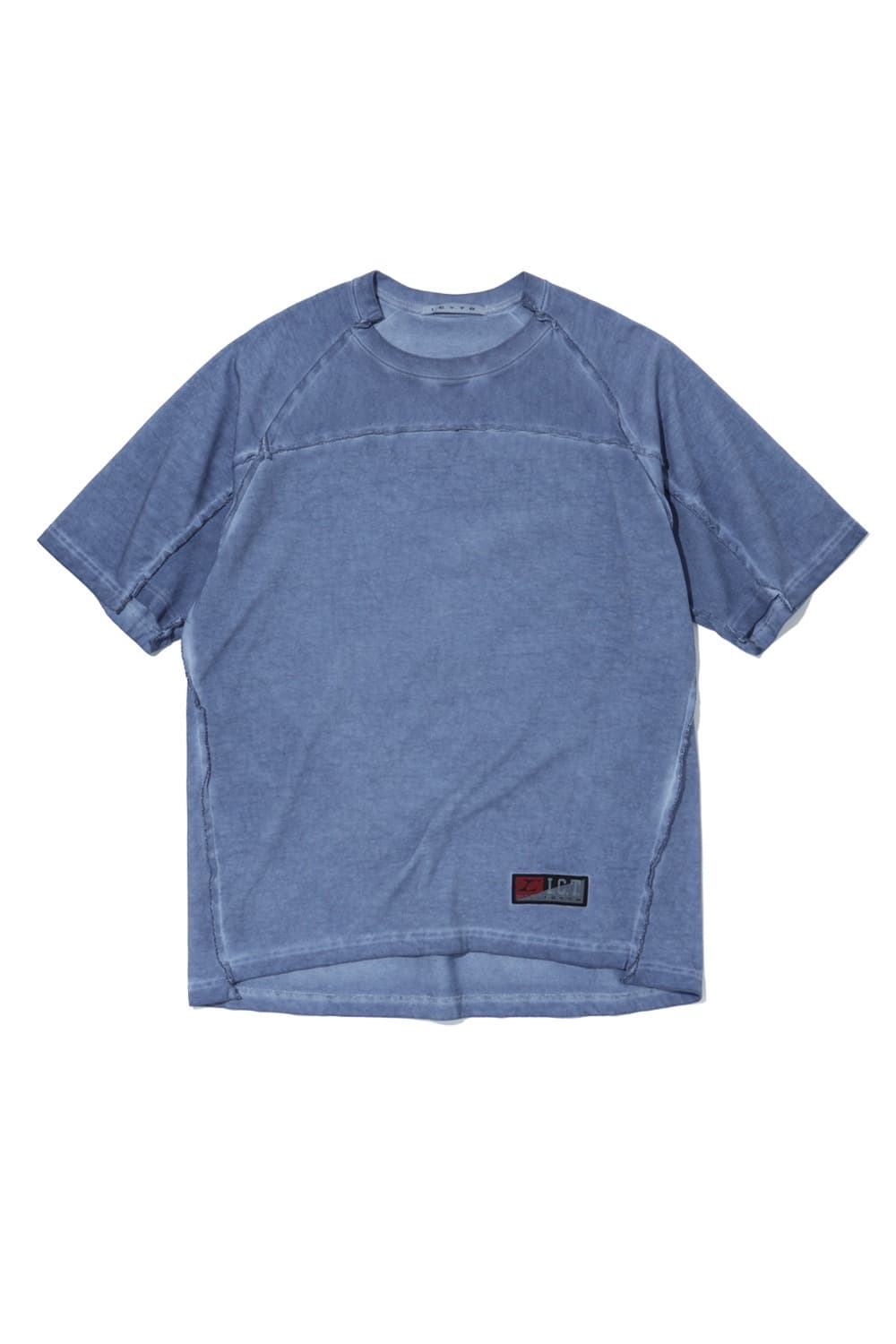  아이시토 ICYTO RAW EDGED CUT T-SHIRT blue 상품이미지1