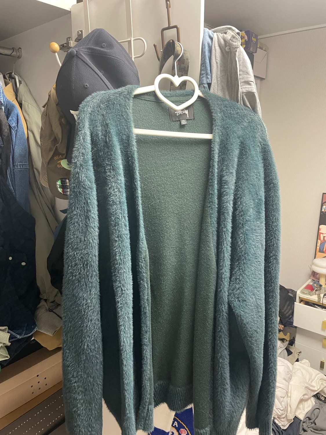Stussy Shaggy Cardigan Dark Green 상품이미지4