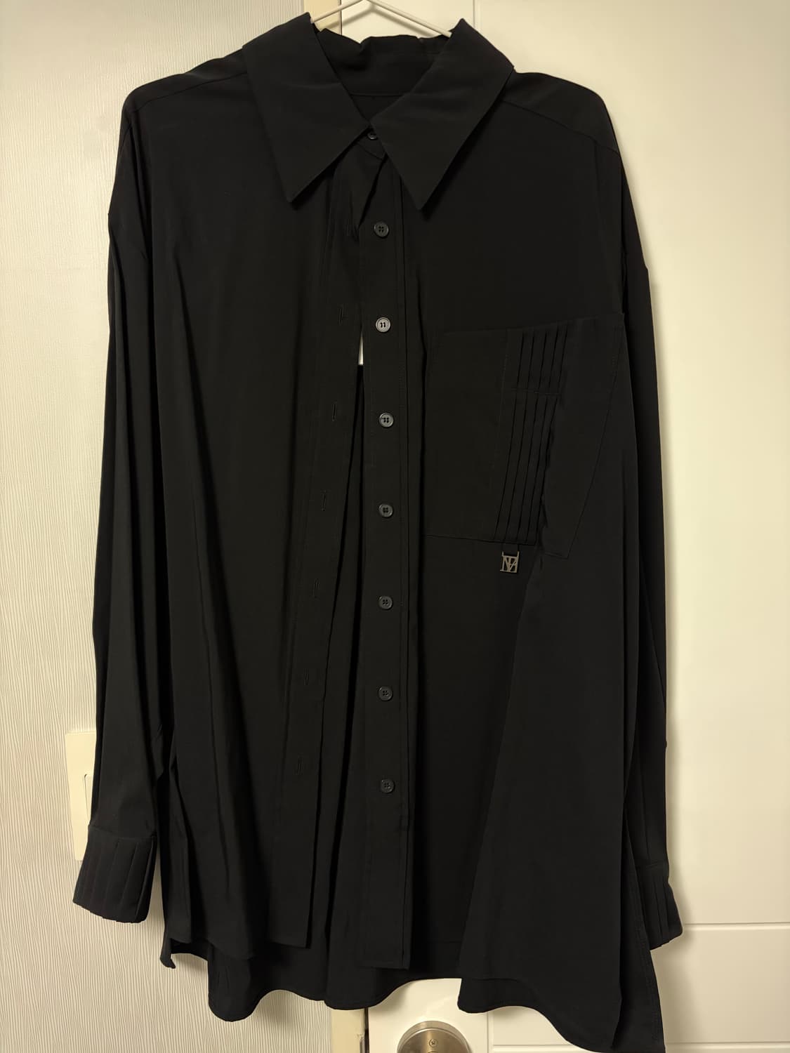 새상품)트리밍버드 오버핏 플리츠 셔츠 상품이미지3