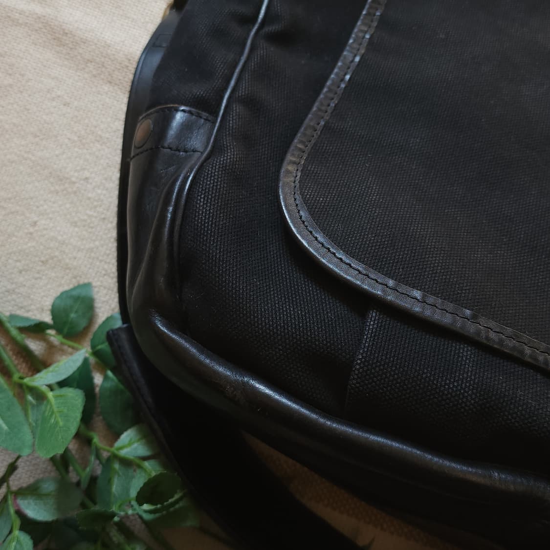 90s 폴로 퍼플라벨 캔버스 레더 포스트맨 메신져백 크로스백 상품이미지5