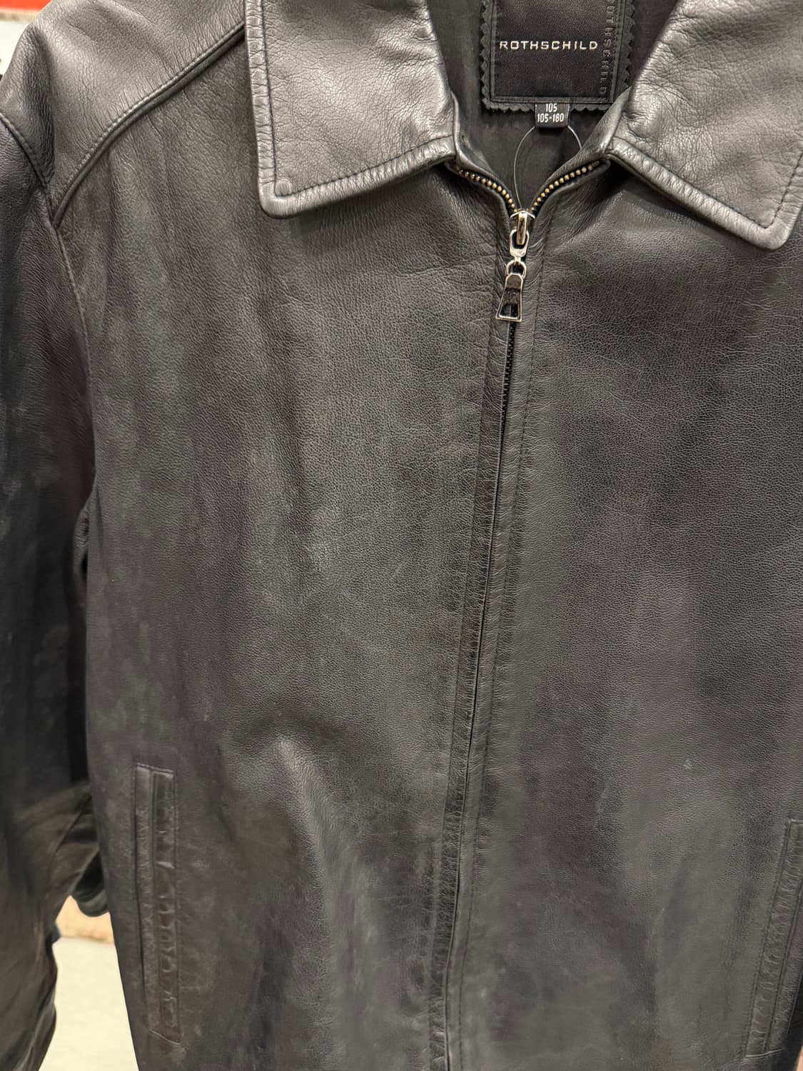 90-00s Rothschild 빈티지 쉽스킨 레더 자켓 상품이미지4
