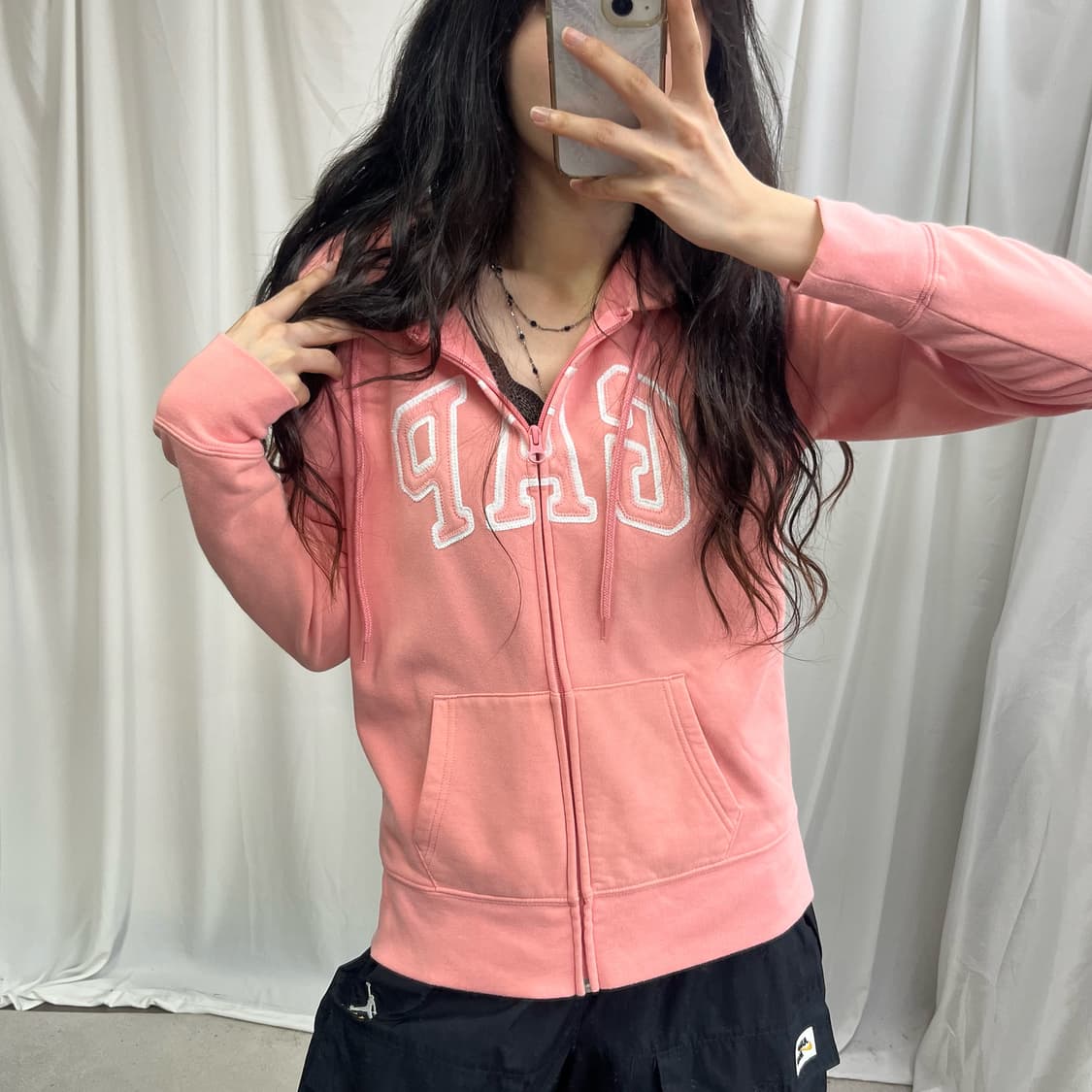 GAP milky pink hood zip-up 상품이미지3