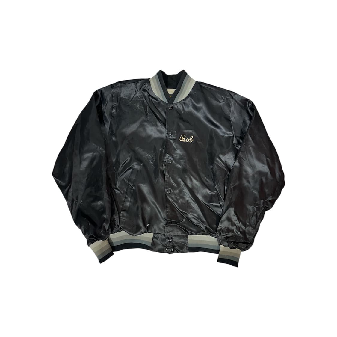 일본 빈티지 블랙 올드스쿨 자수 빅 로고 바시티 자켓 L 상품이미지5