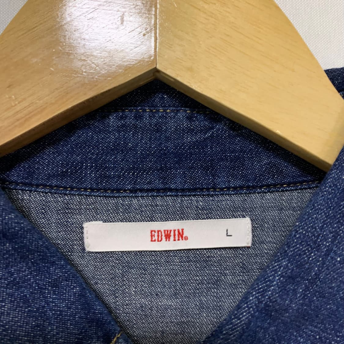 에드윈 워싱 데님 셔츠 긴팔 청남방 남성 L 남녀공용 빈티지 리바이스맛 상품이미지9