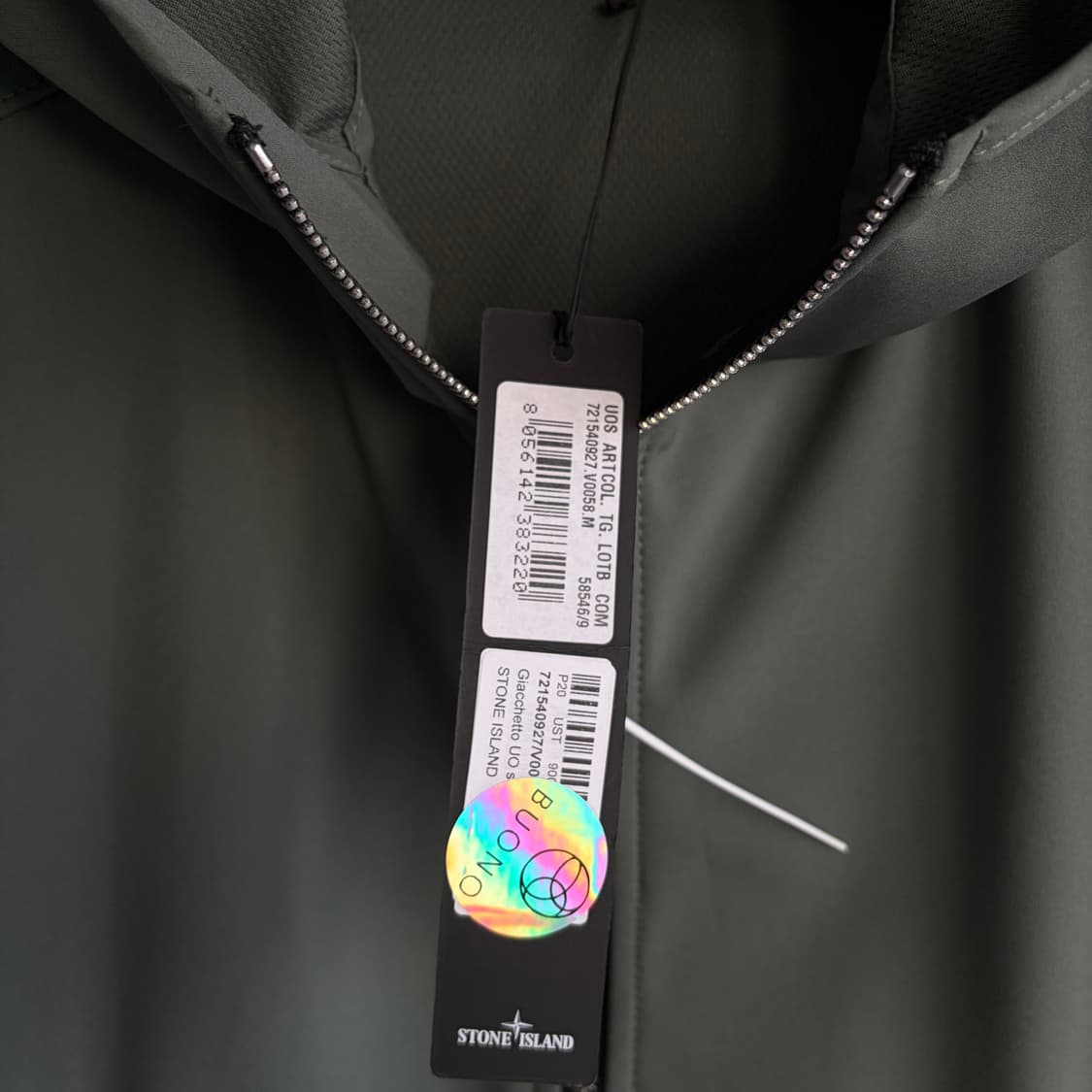 새상품(M)스톤아일랜드 와펜 패치 소프트쉘 후드 자켓 카키 상품이미지4