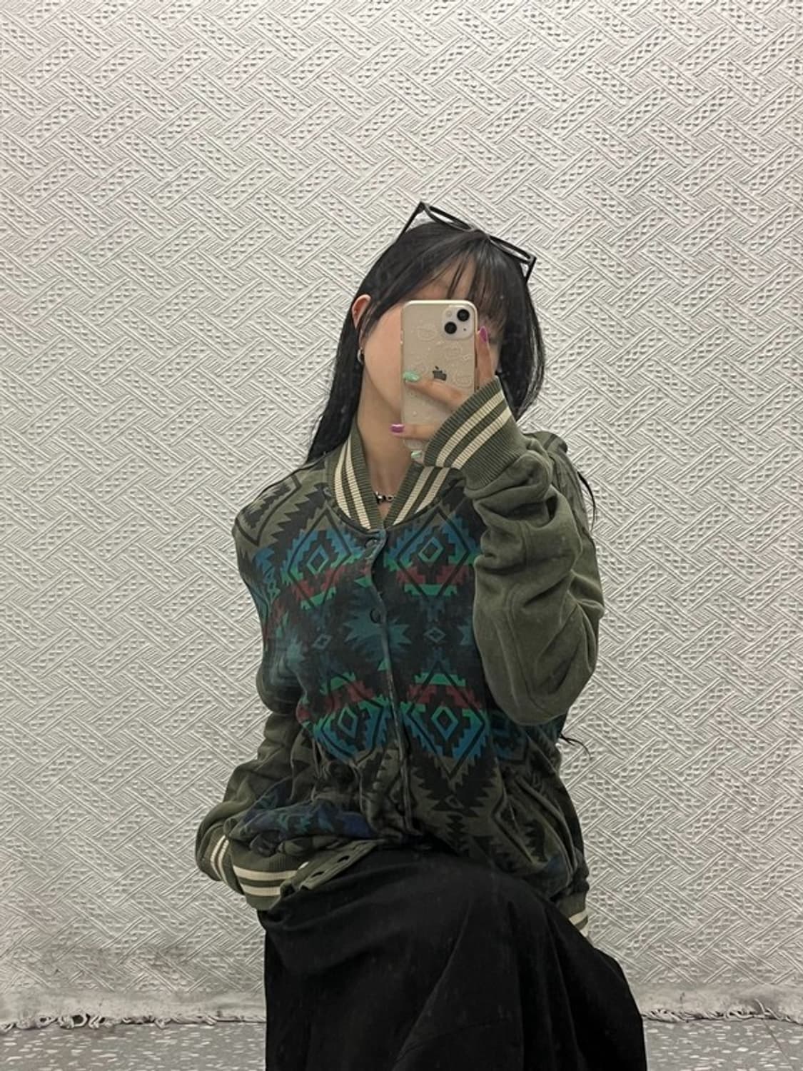 데님앤서플라이 랄프로렌 빈티지 패턴 야구잠바 바시티자켓 XL C06608 상품이미지2