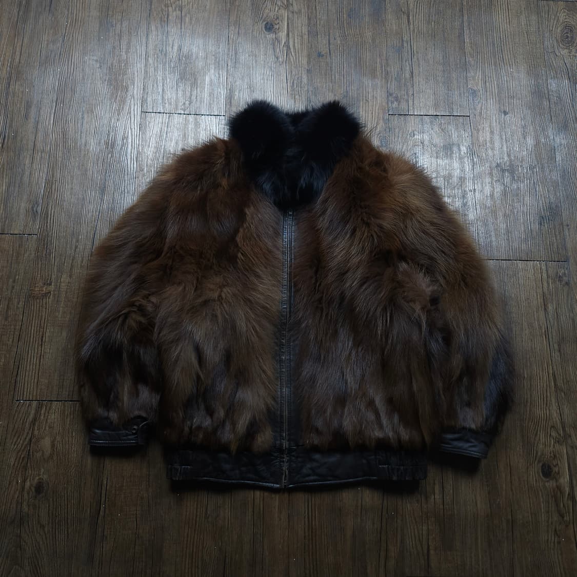 사가폭스 누아르 브라운 리얼 퍼 밍크 자켓 상품이미지1