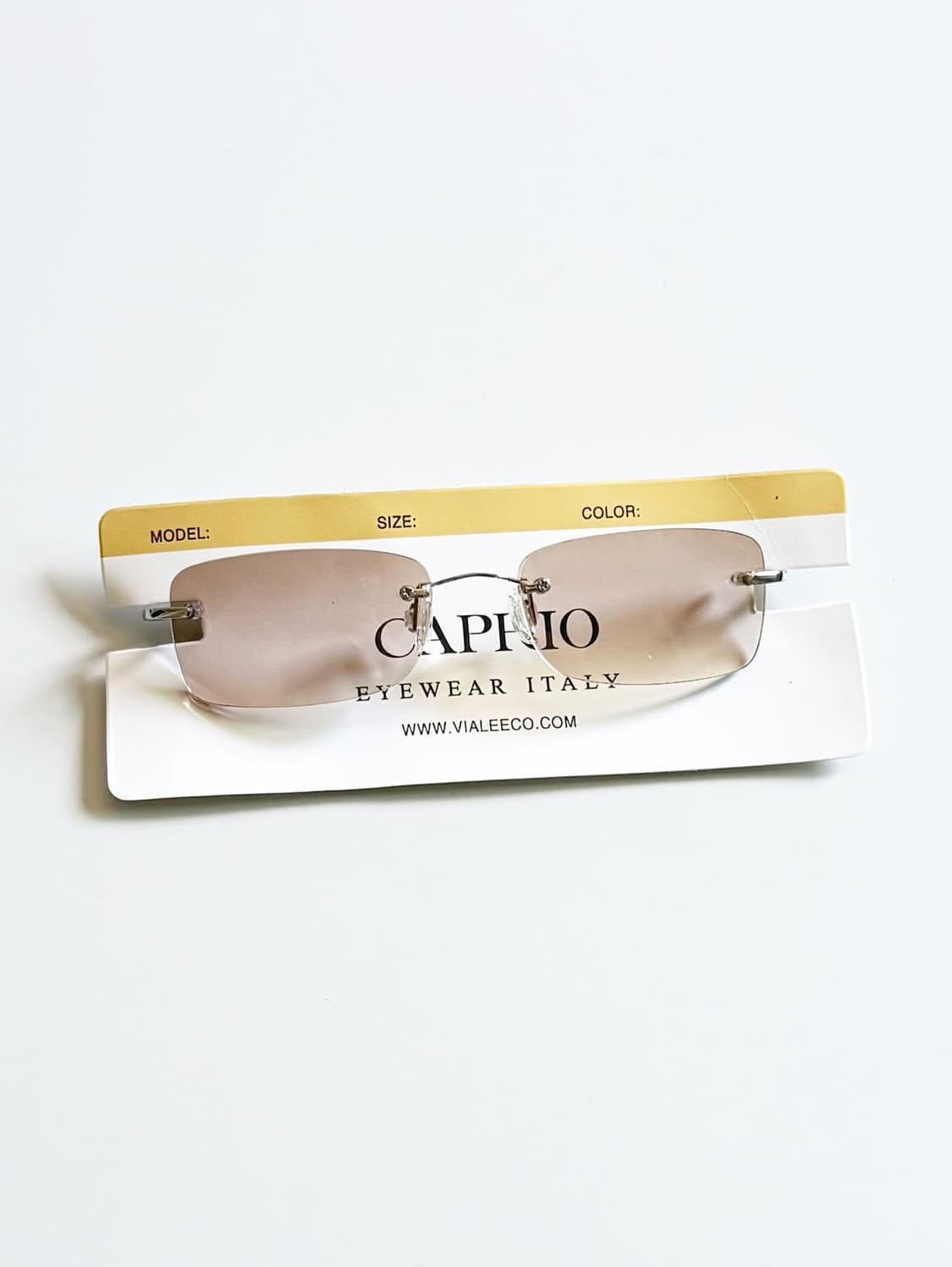 CAPRIO 무테 스퀘어 프레임 빈티지 틴트 선글라스 상품이미지1