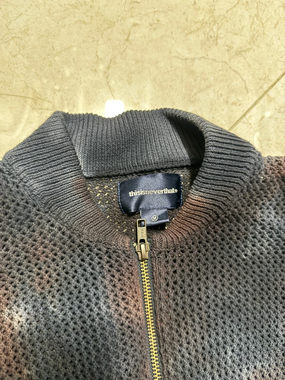 디스이즈네버댓 니트 집업 블랙 타이 다이 상품이미지2