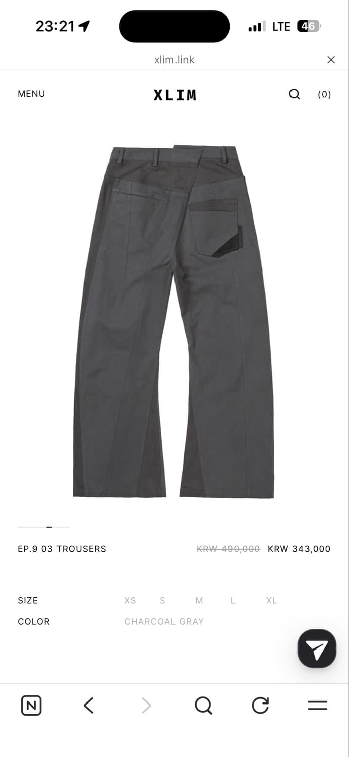 Xlim ep.9 03 trousers gray L 상품이미지2