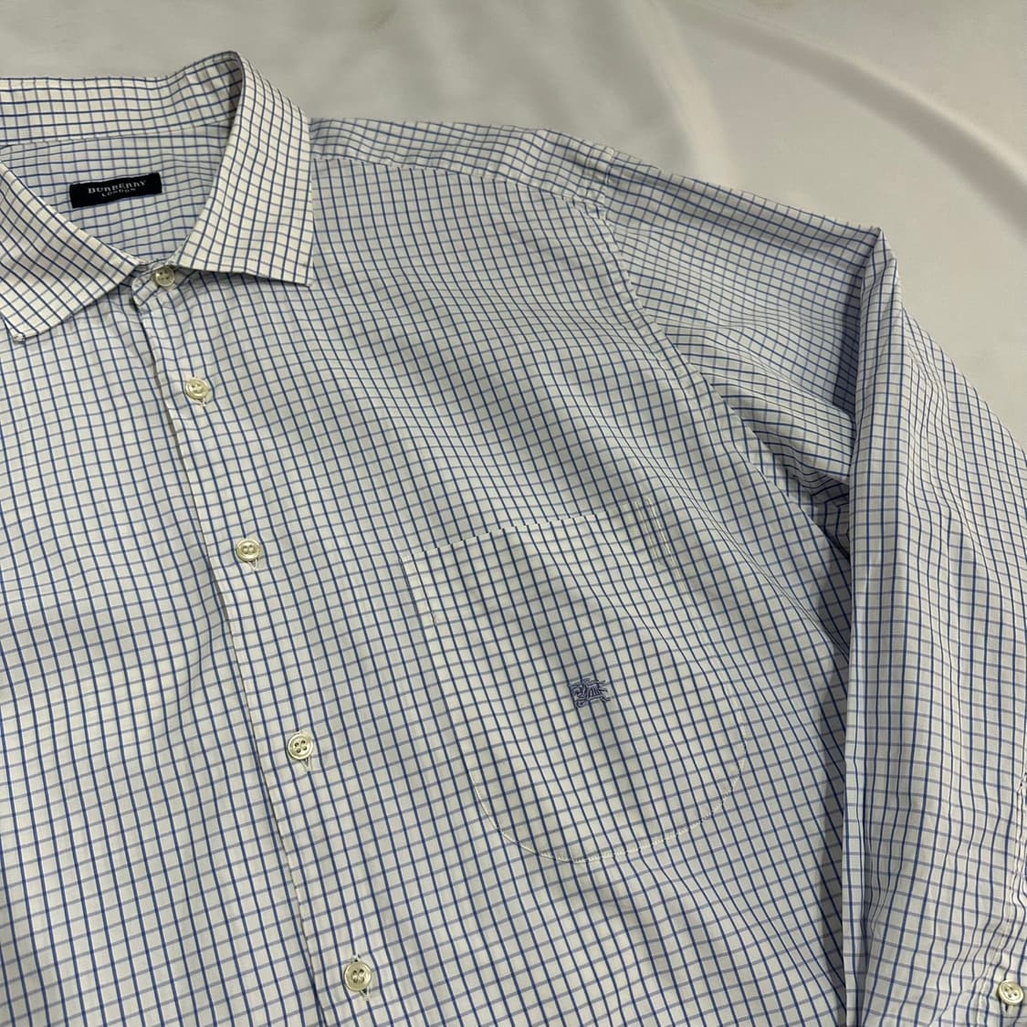 버버리 블루 체크 오버핏 셔츠XL 상품이미지3