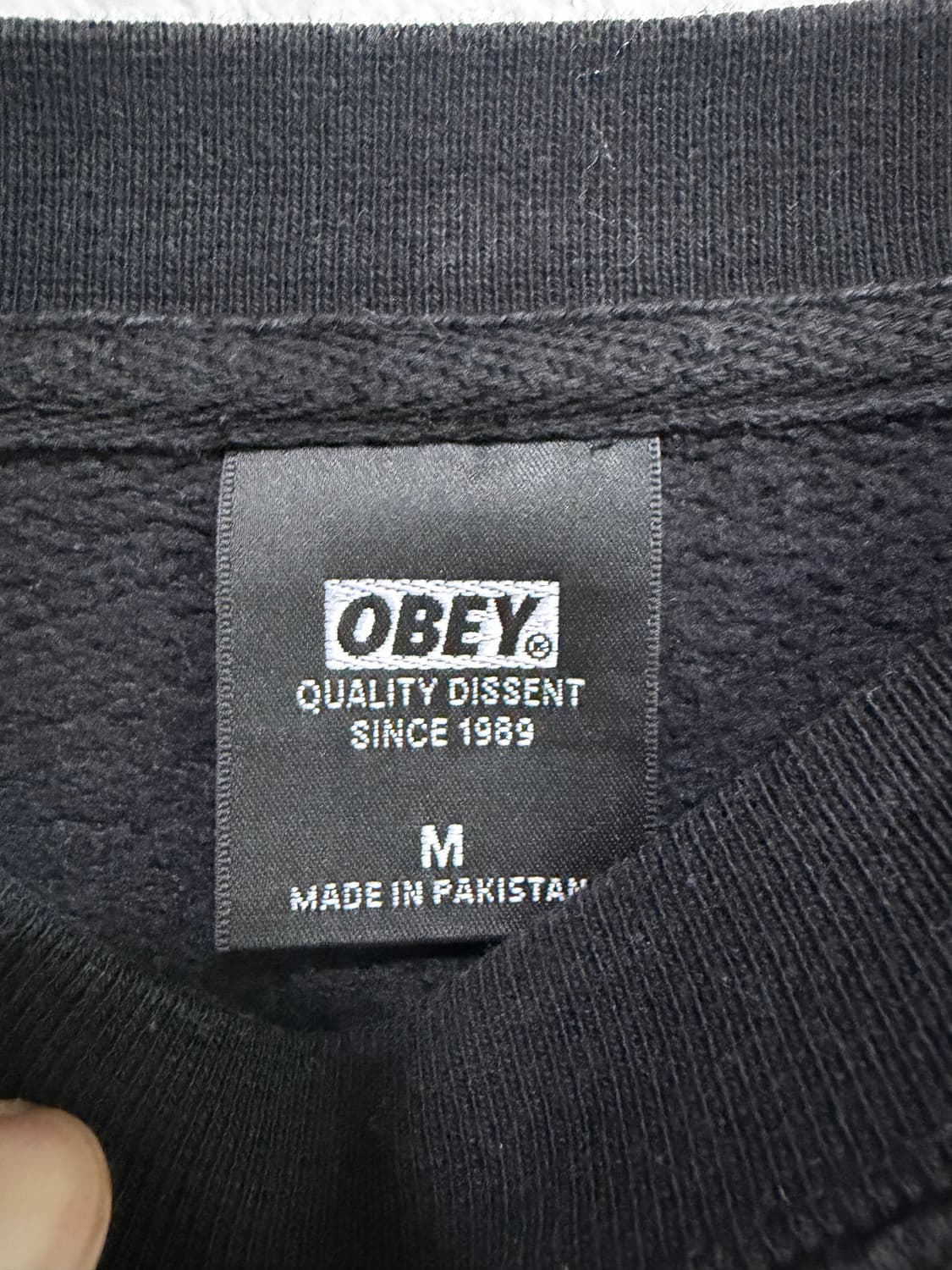 오베이 박스 로고 맨투맨 블랙 M 상품이미지4