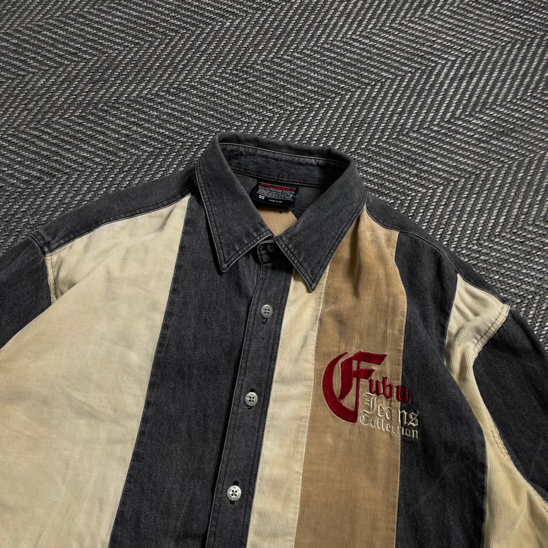 00s 후부 올드스쿨 박시핏 데님 캔버스 셔츠o 4521 상품이미지4