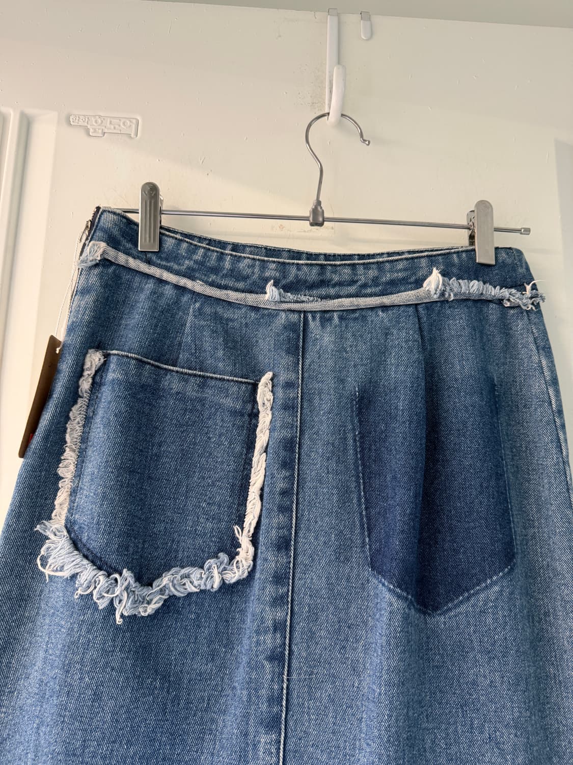 일본빈티지 프린지 데님 미디스커트 상품이미지8