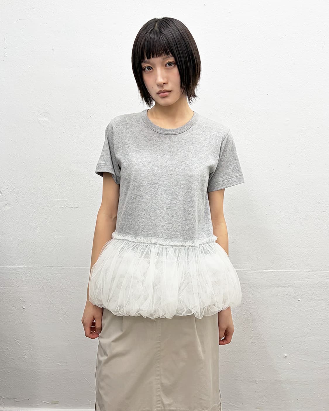 꼼데가르송 걸 튤 트리밍 티셔츠 상품이미지1