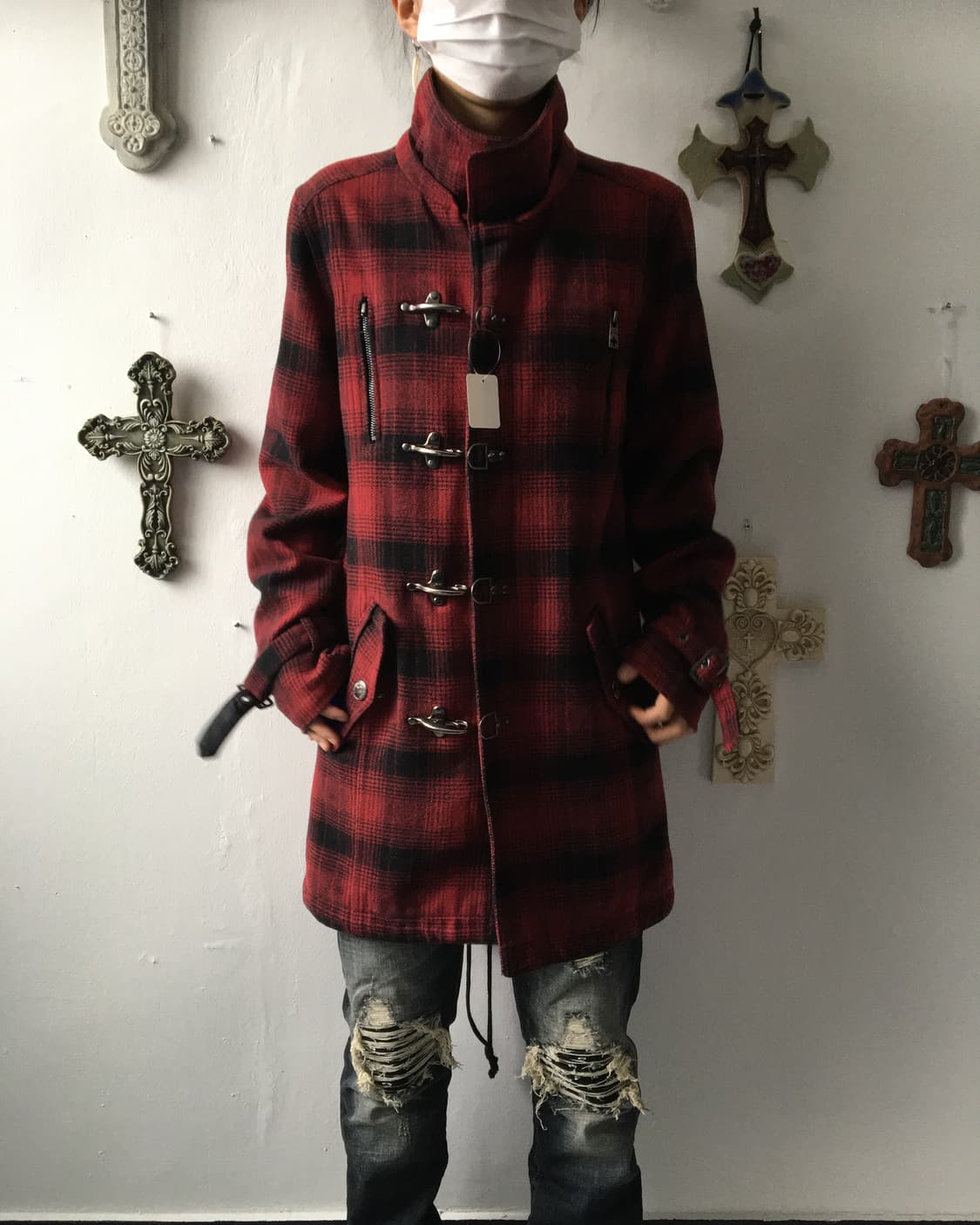 Berning sho fire man button high neck ch 상품이미지10