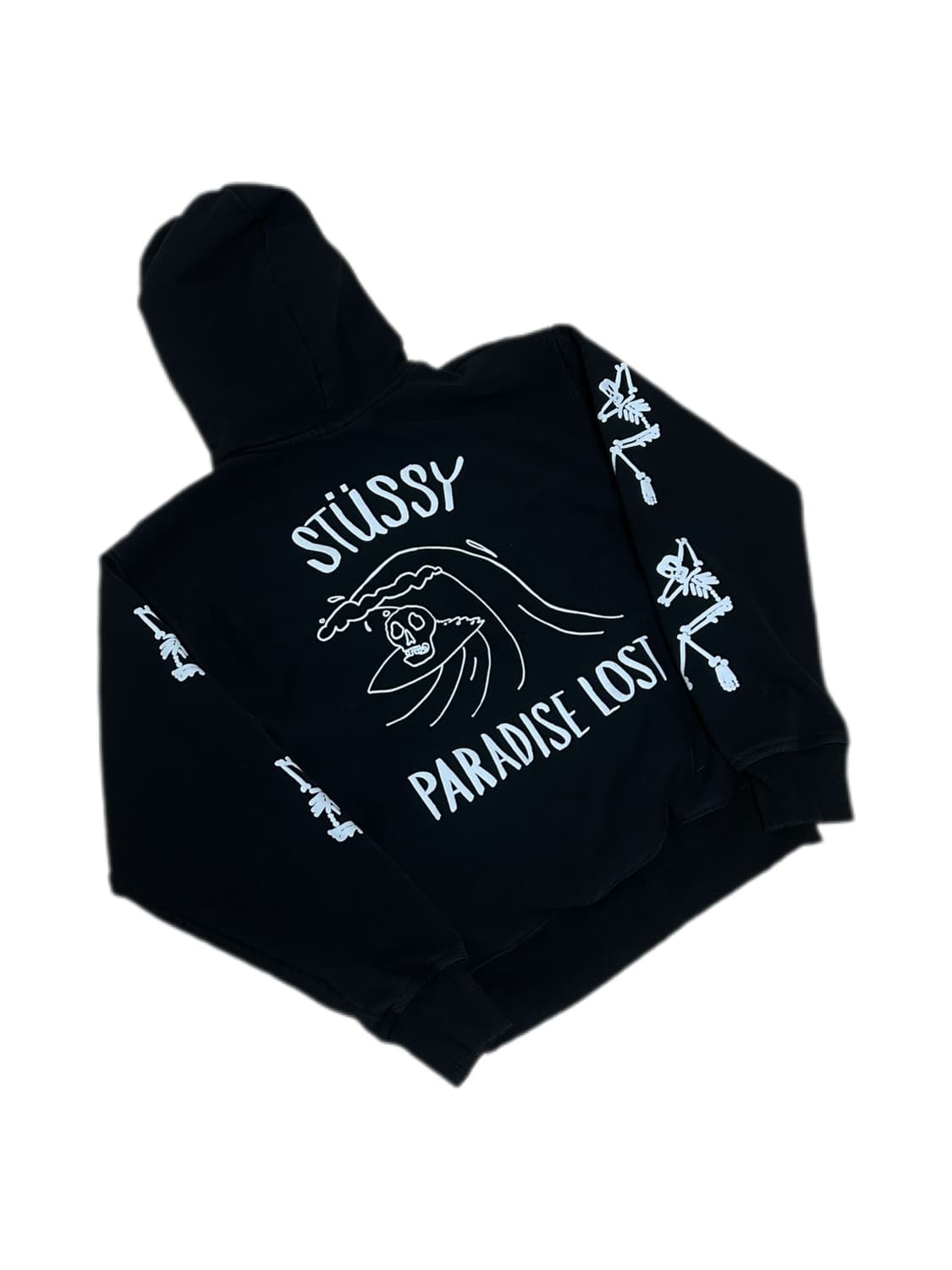 스투시 파라다이스 로스트 스컬 블랙 후드티 상품이미지3