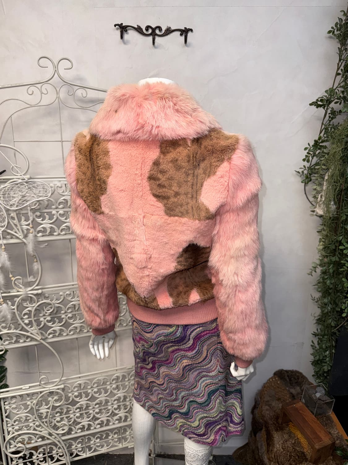 Baby pink rabbit fur animal pattern jk 상품이미지6