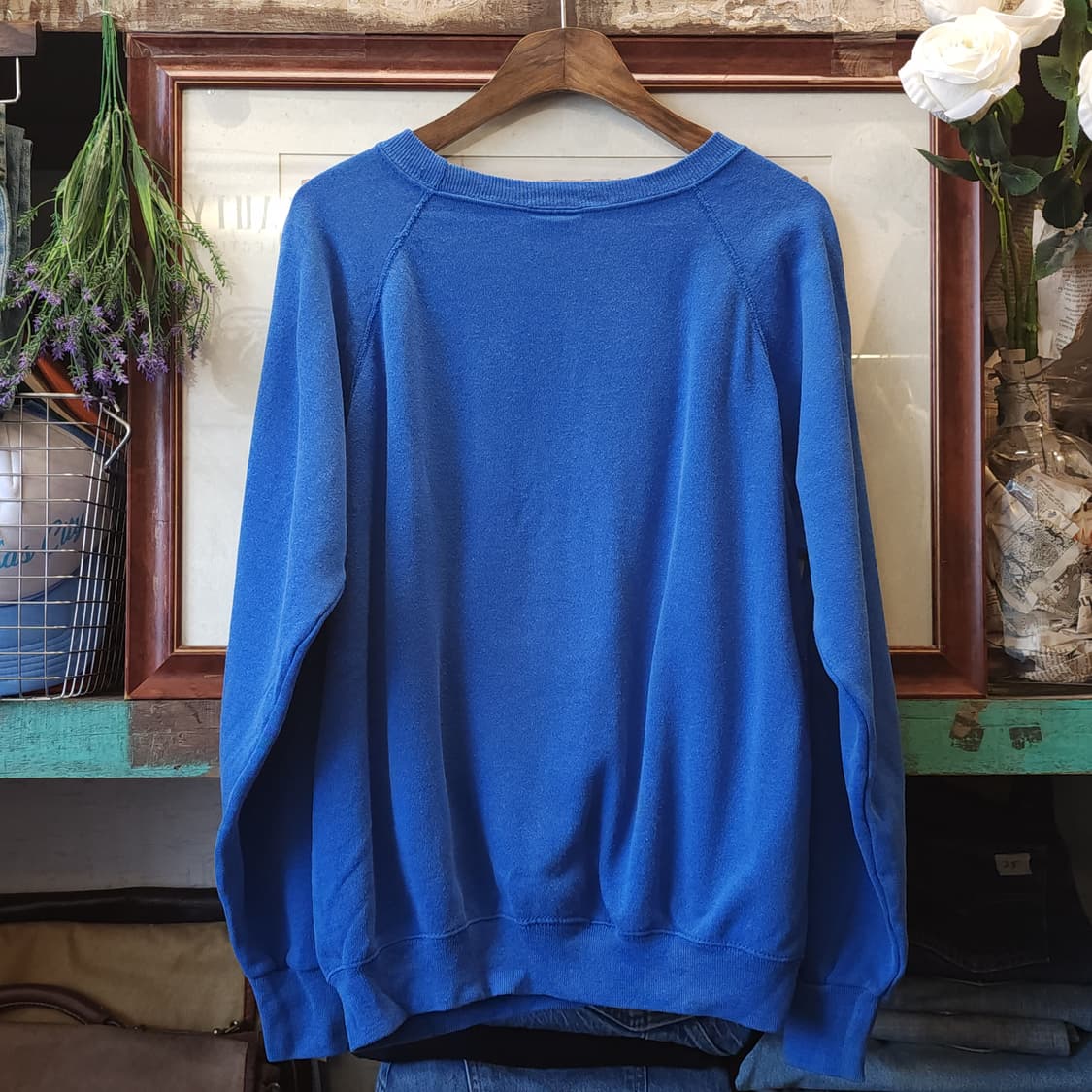 90s 헤인즈 빈티지 스웻셔츠 플레인 스웻셔츠 페이딩 블루 xl 상품이미지2