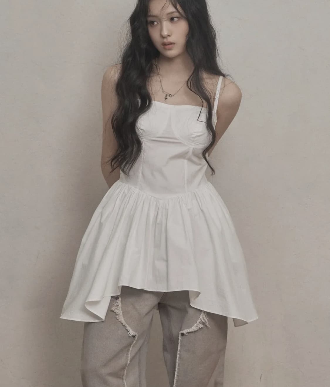 카키포인트 레이어드 미니 원피스팔아요 상품이미지1