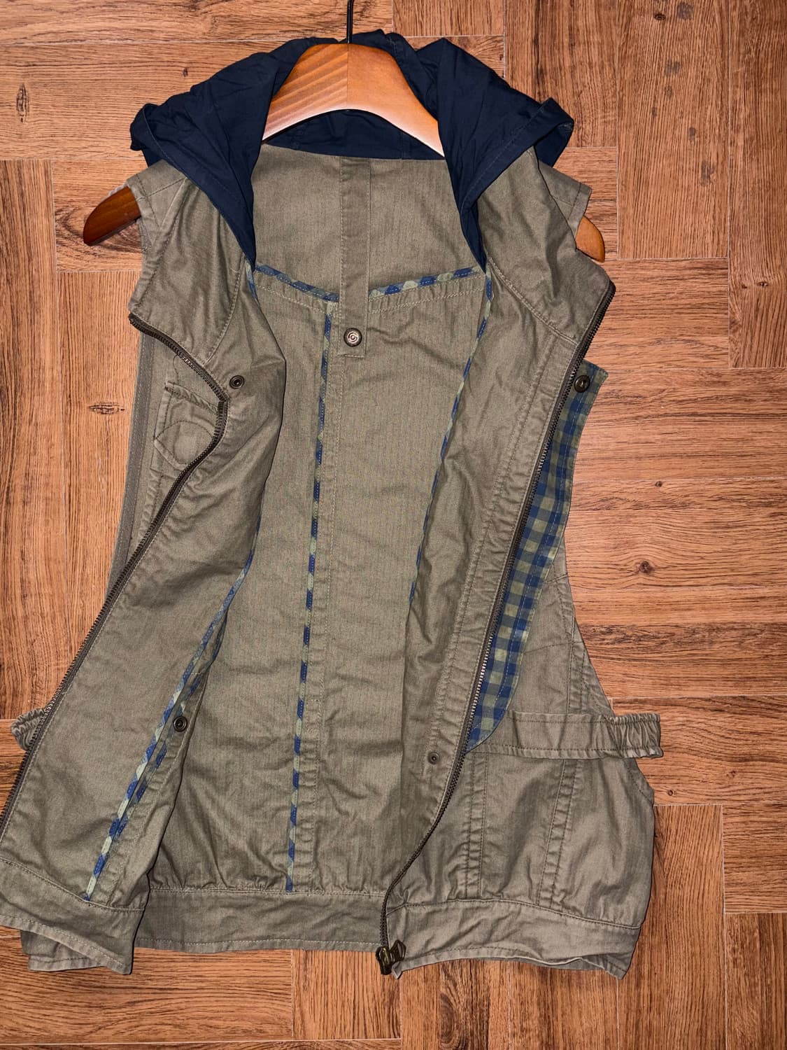 빈티지 디테일 후드 베스트 상품이미지5