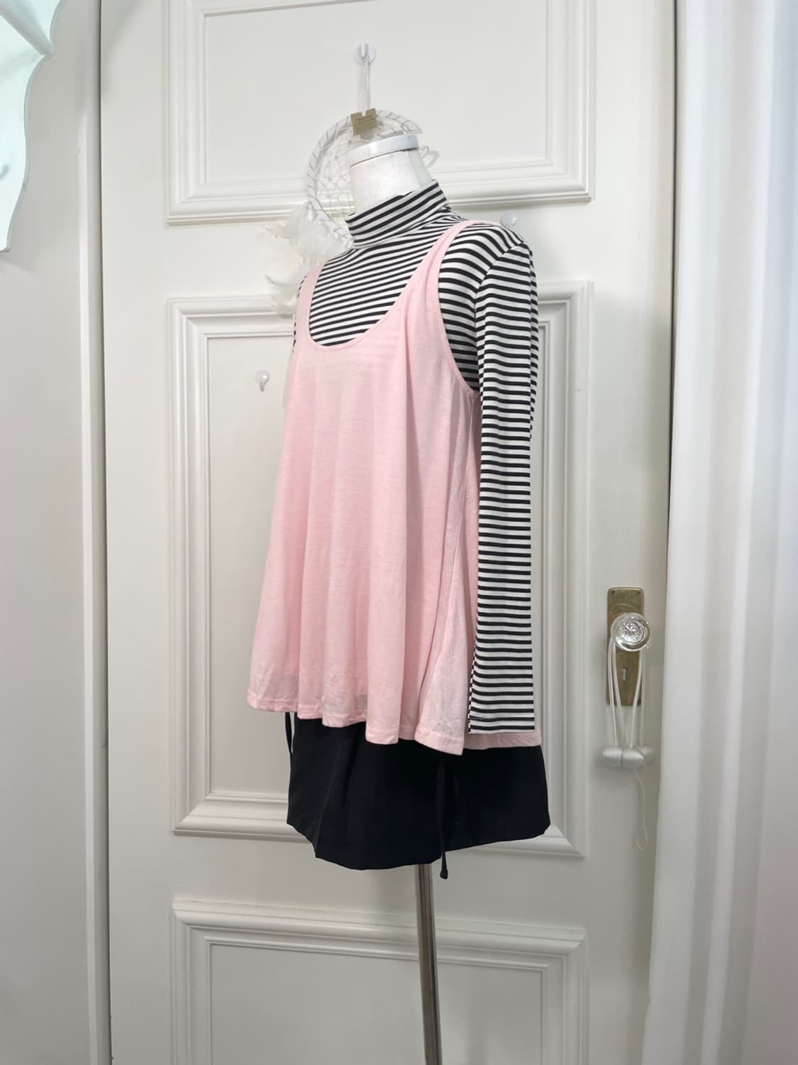 black bow pleats banding mini skirt 상품이미지7