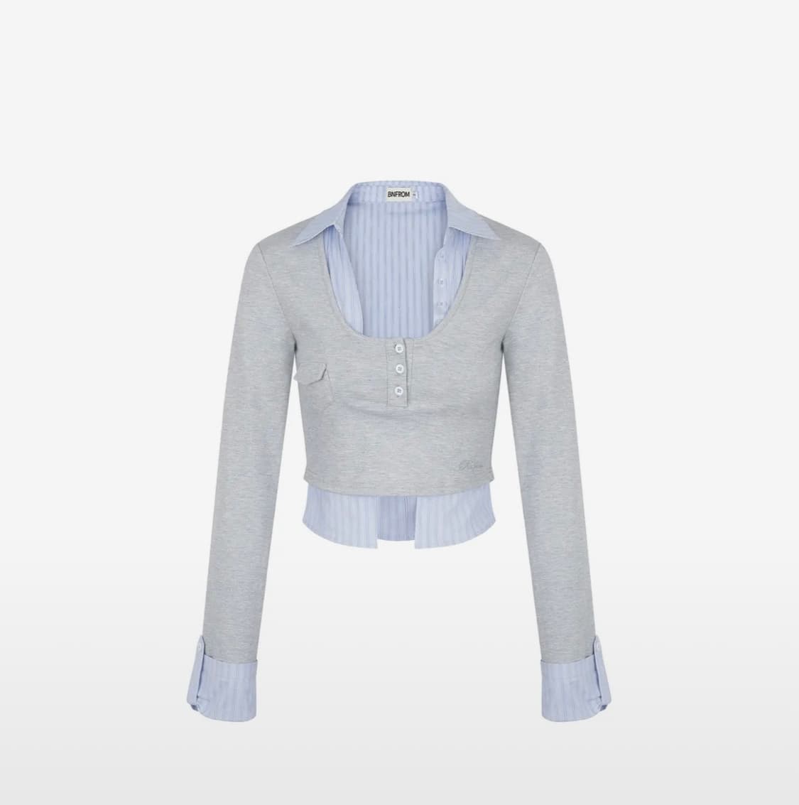 비엔프롬 LAYERED SHIRT SLEEVE [GRAY] 상품이미지1
