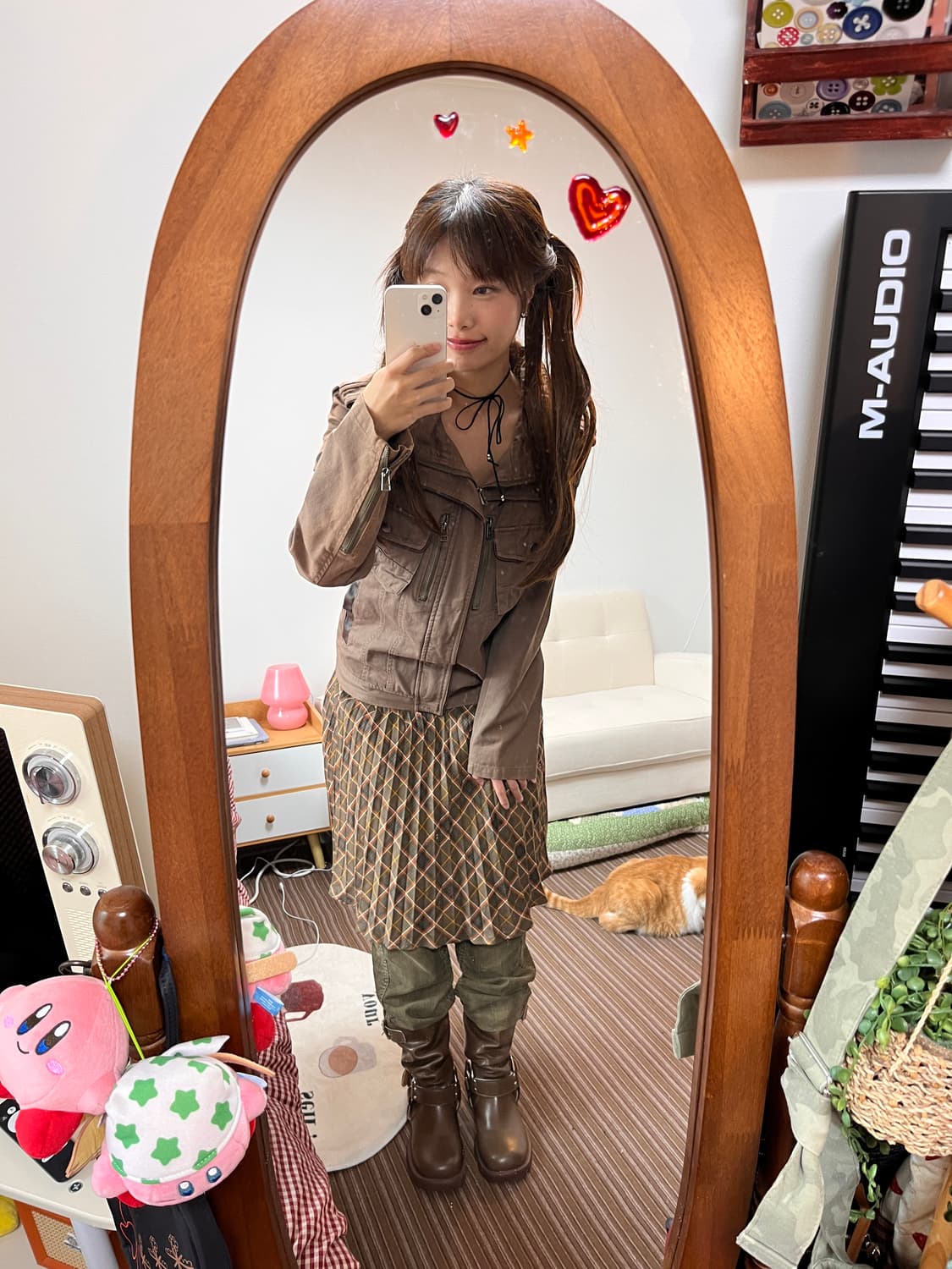 체크 플리츠 스커트 상품이미지1