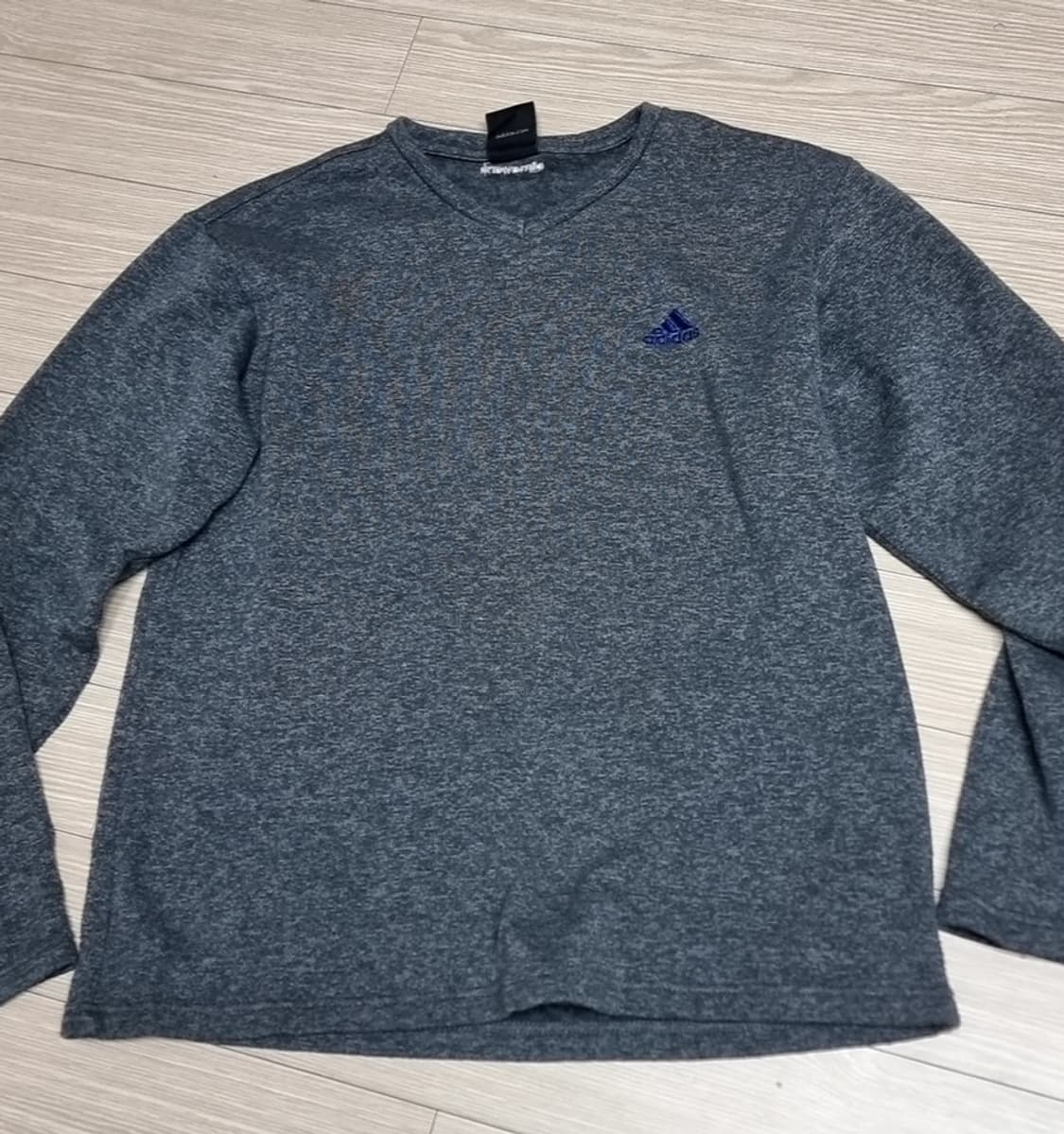 한국제 빈티지 아디다스 V넥 긴팔 티셔츠 그레이(105) 상품이미지1