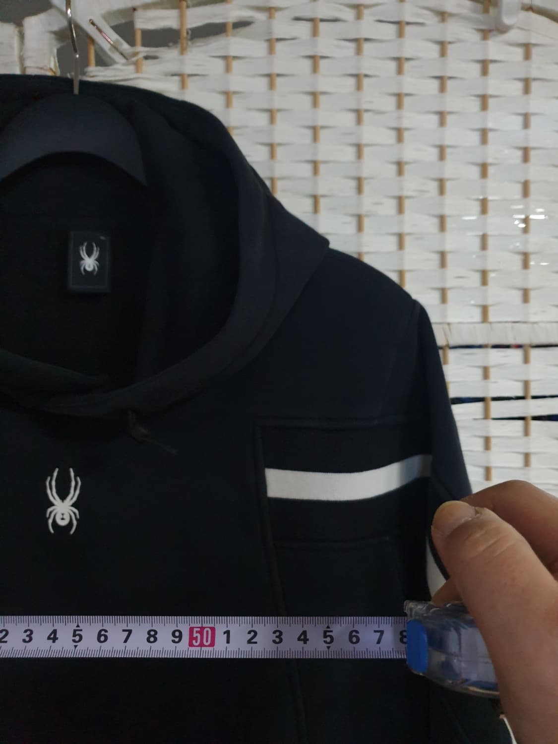 스파이더 블랙 후드티 화이트 라인 XL 상품이미지4