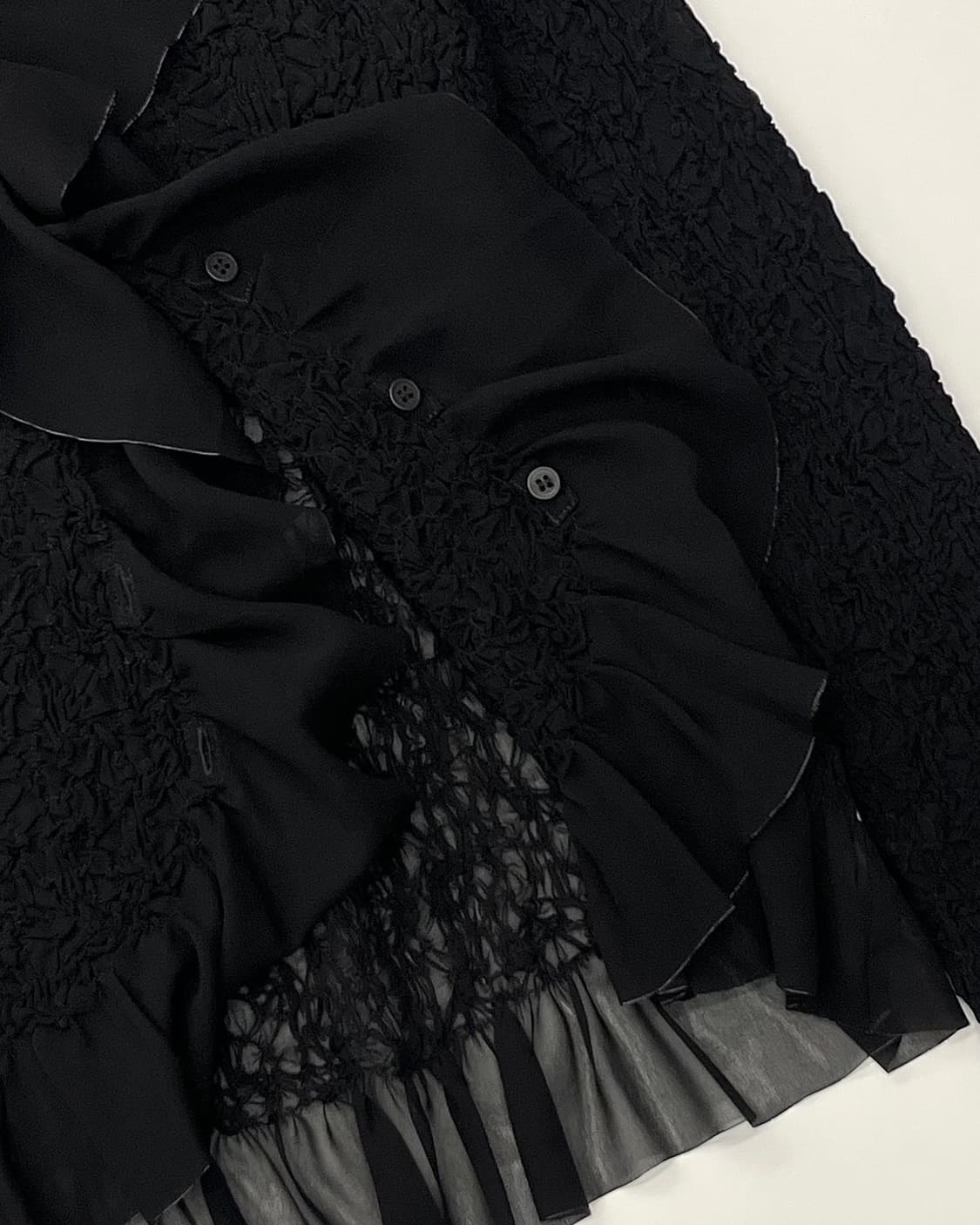 IsseyMiyake 이세이미야케 블랙 러플 가디건 상품이미지9