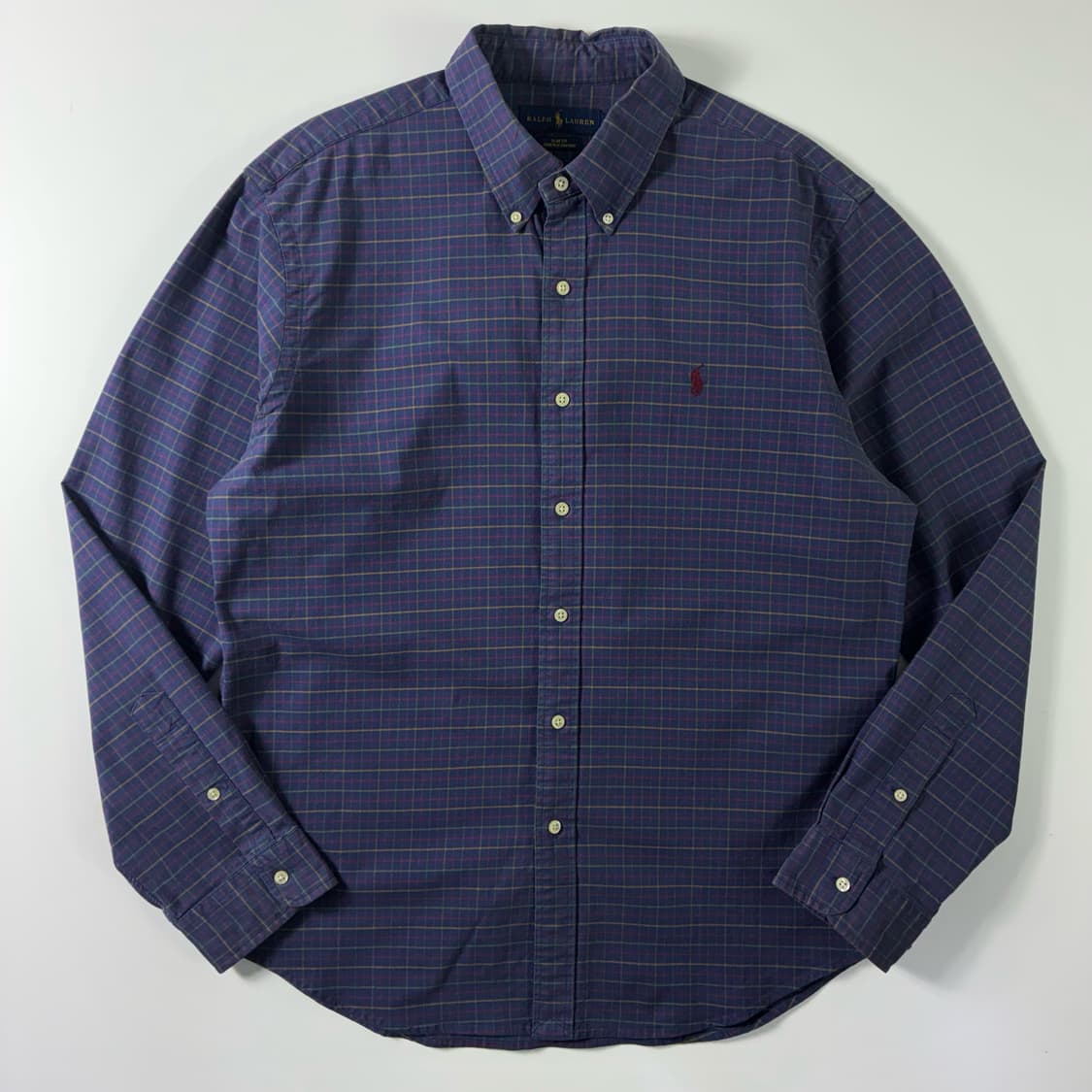 Polo  폴로 랄프로렌 자수 코튼 네이비 체크 셔츠  상품이미지1