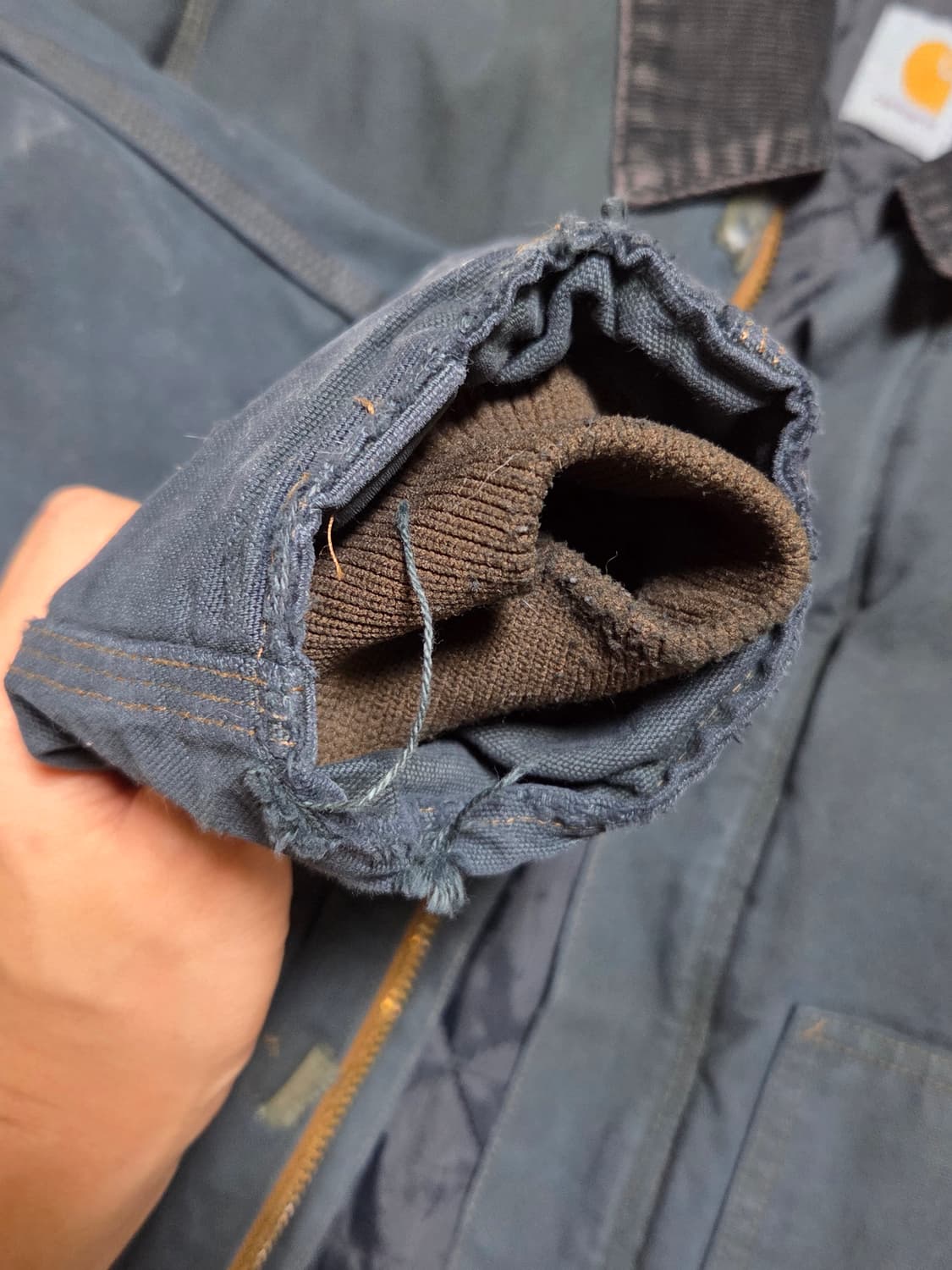 빈티지 칼하트 J02 네이비 숏기장 디트로이트 자켓 상품이미지5