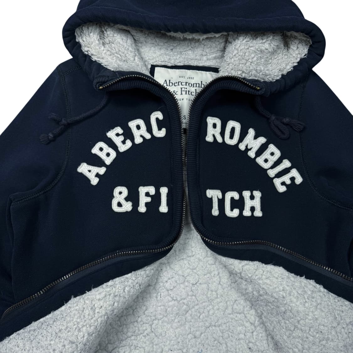 (S) 아베크롬비 양털 후드집업 네이비 상품이미지3