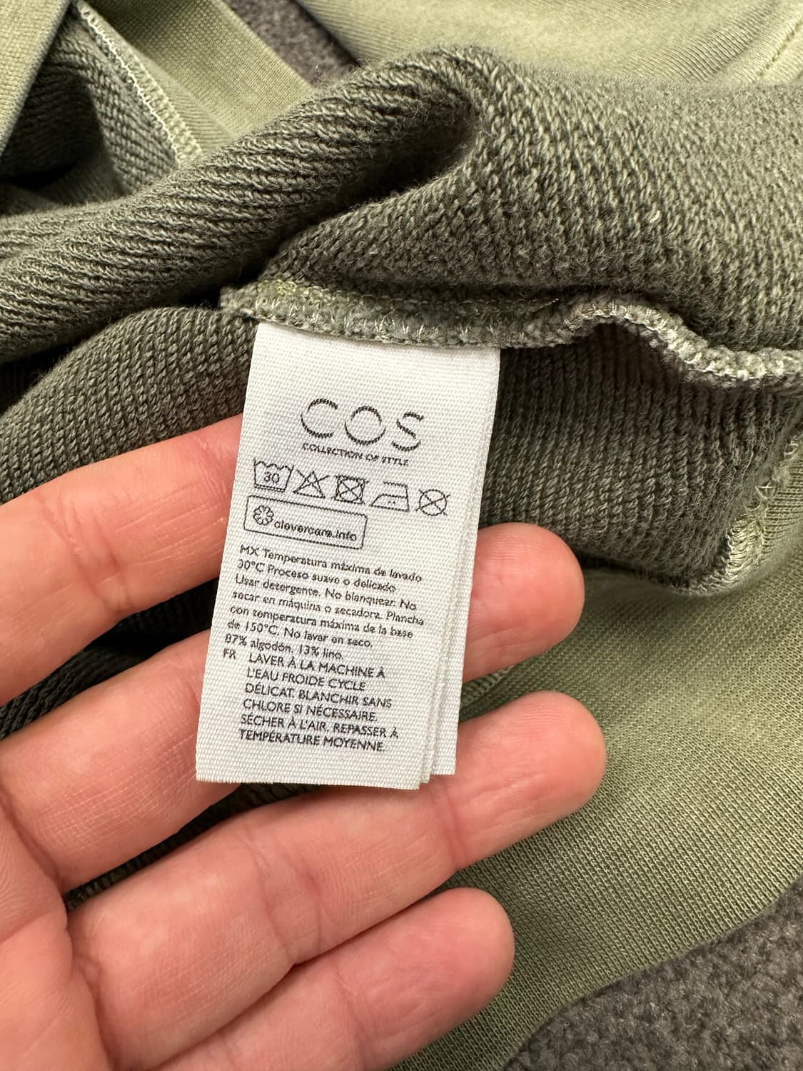 COS 코스 워싱 맨투맨 티셔츠 XL 상품이미지3