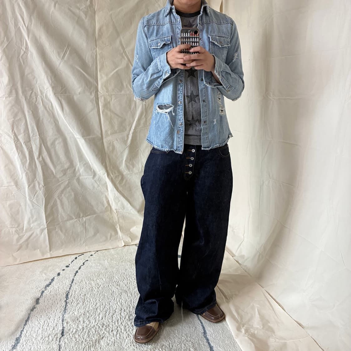 Ksubi Distressed Denim Western Shirt 상품이미지1