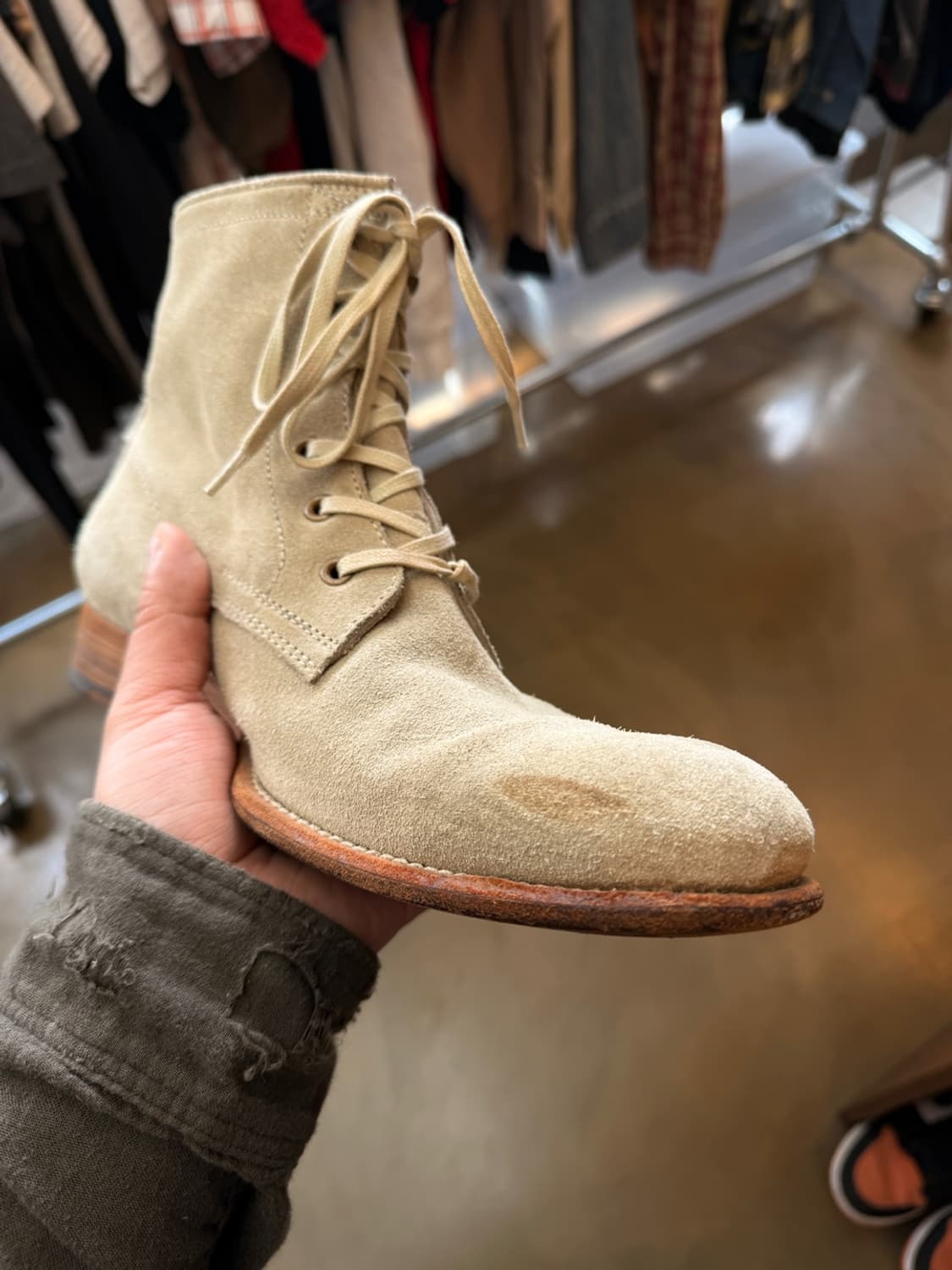 N.D.C made by hand 라이트 아이보리 스웨이드 부츠 43 상품이미지4