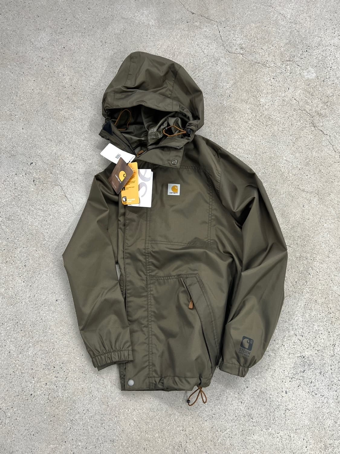 (새상품) 칼하트 카키 스톰디펜더 레인 자켓 상품이미지1