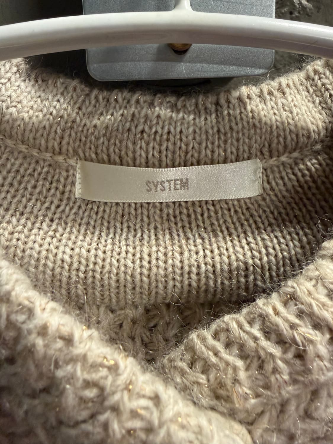 시스템 SYSTEM 헤링본 니트 자켓 베이지 FREE 상품이미지7