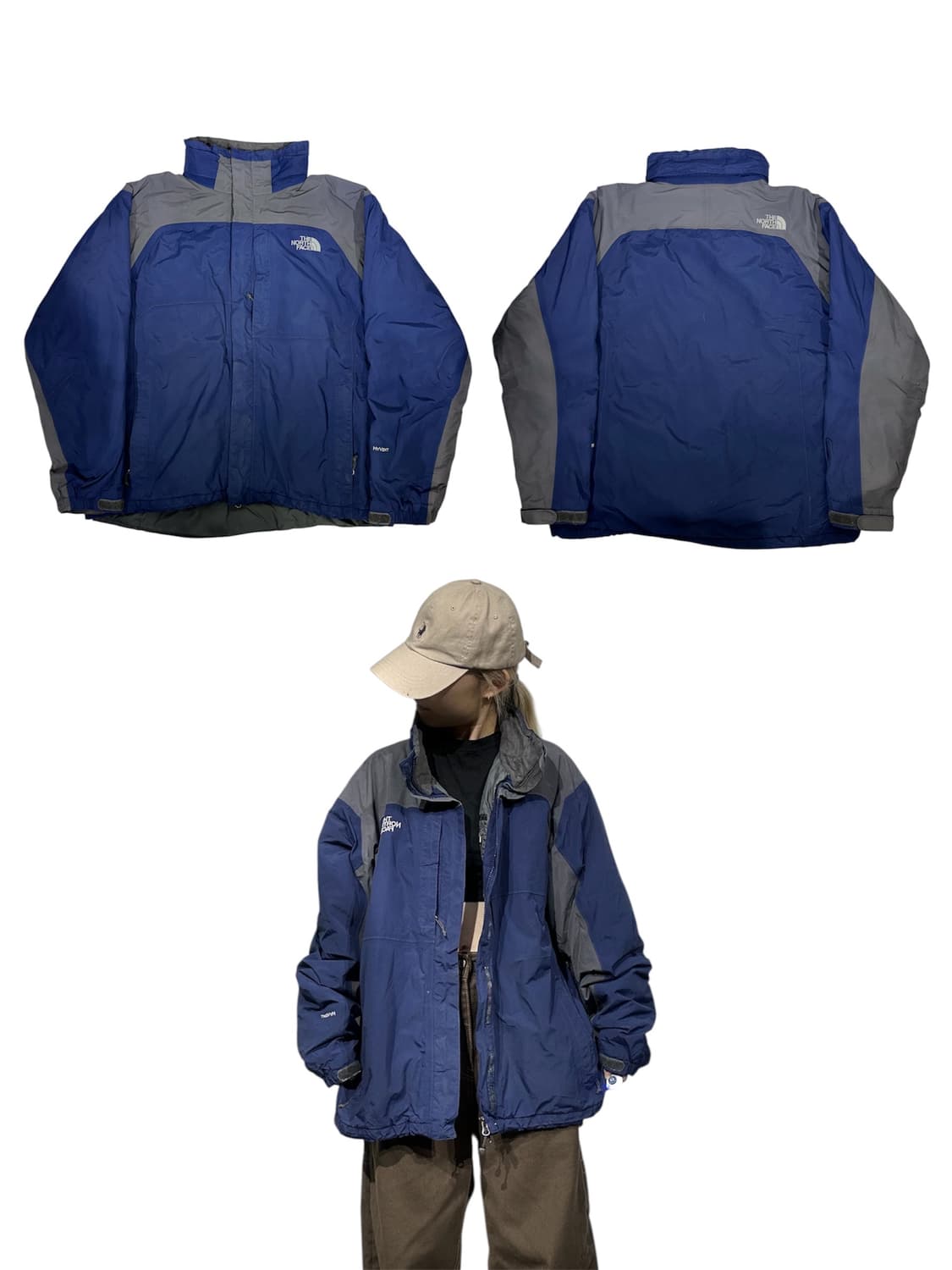 노스페이스 네이비 하이벤트 그레이 바람막이 트랙 자켓 L 상품이미지1