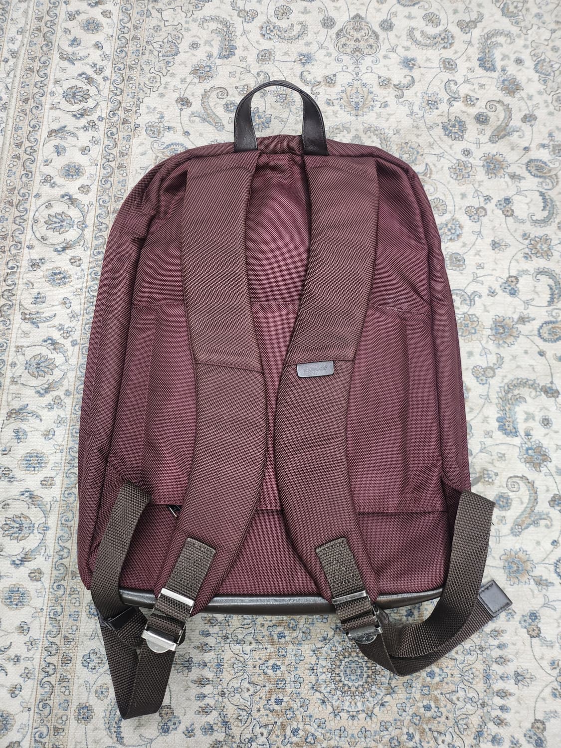 캉골 데일리 레더 메쉬 버건디 1093 노트북 수납 백팩 상품이미지5