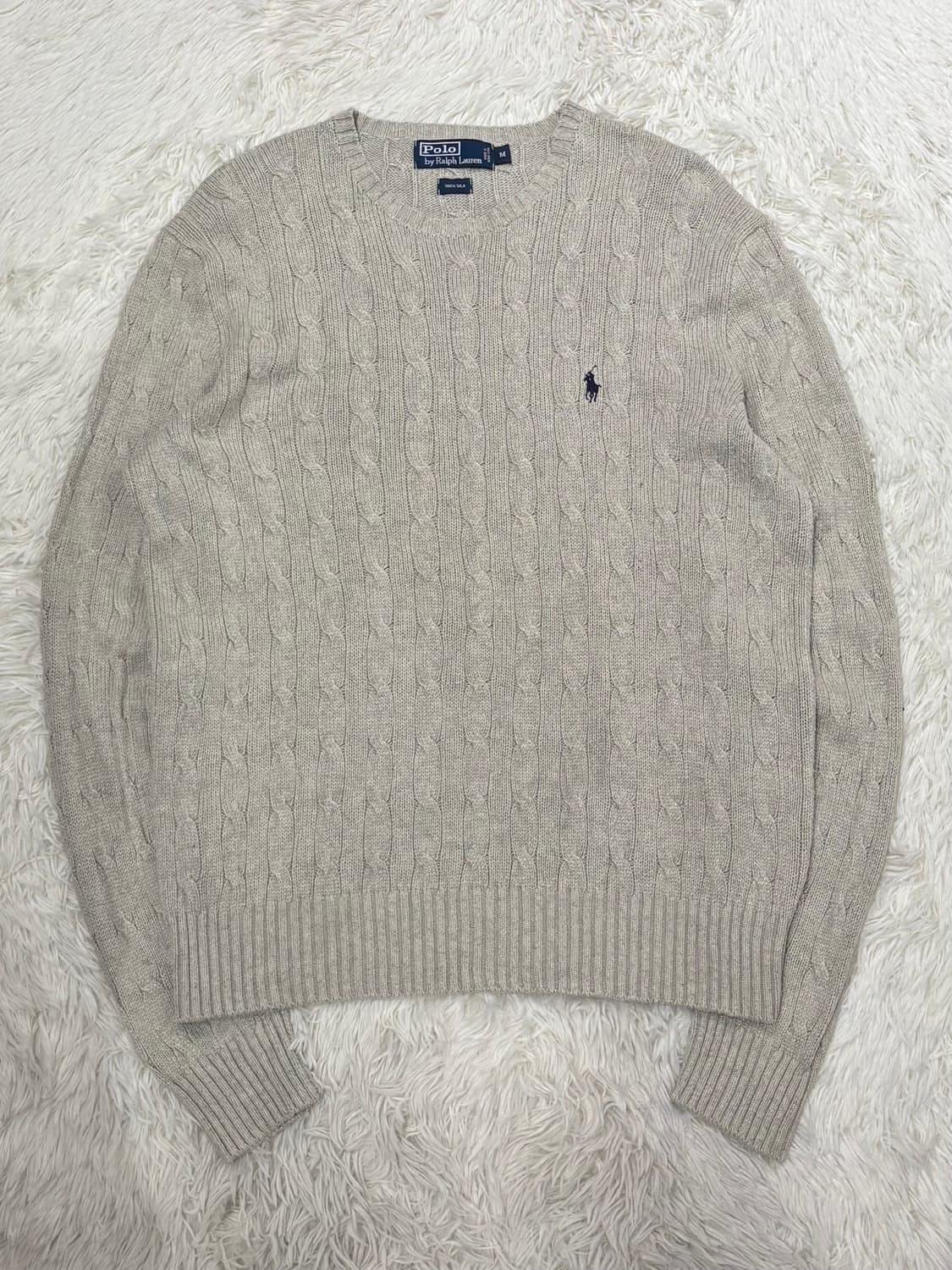 폴로랄프로렌 네이비포니 실크 케이블 니트 상품이미지3