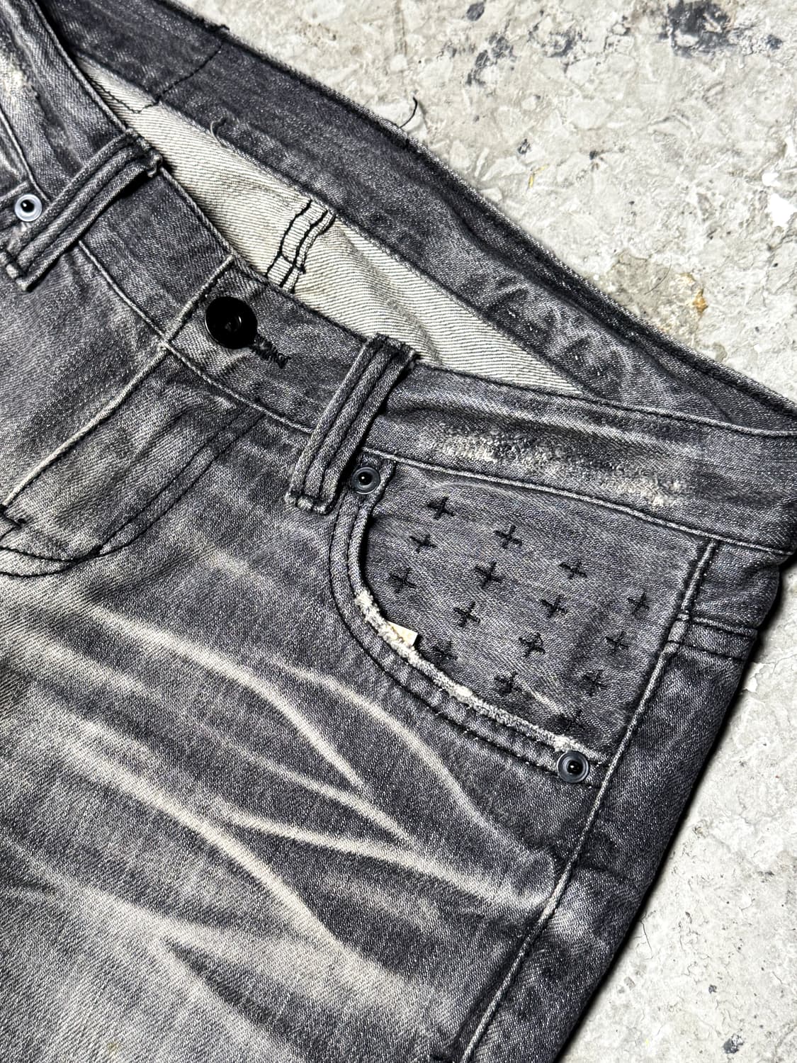 Grey Washed Bootcut Denim Pants 상품이미지8