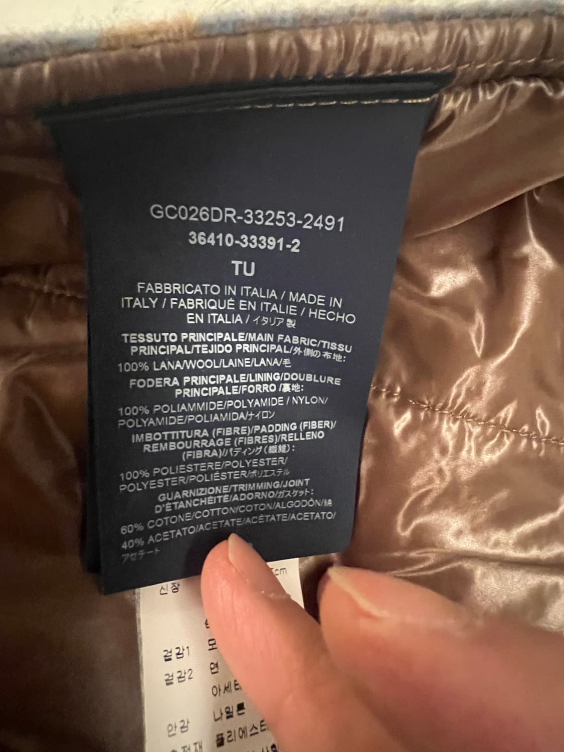 Herno 리조트 울 체크 케이프 패딩 상품이미지7