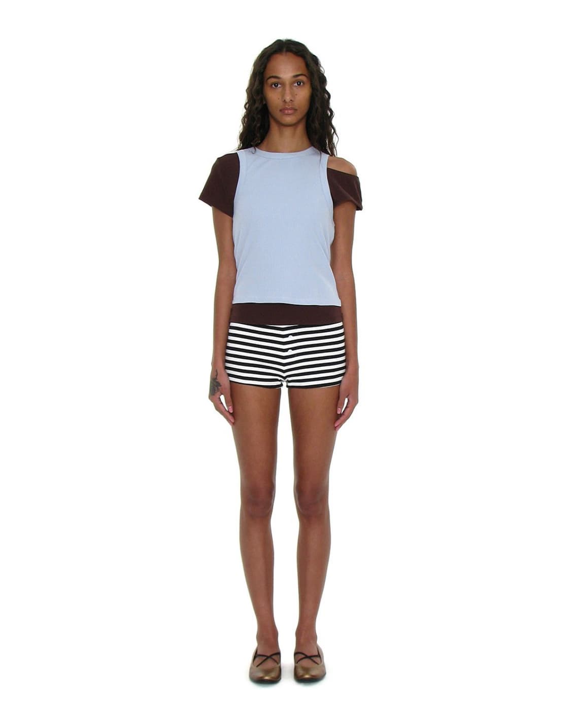 파르티멘토우먼 언발란스 더블 레이어드 탑 상품이미지2