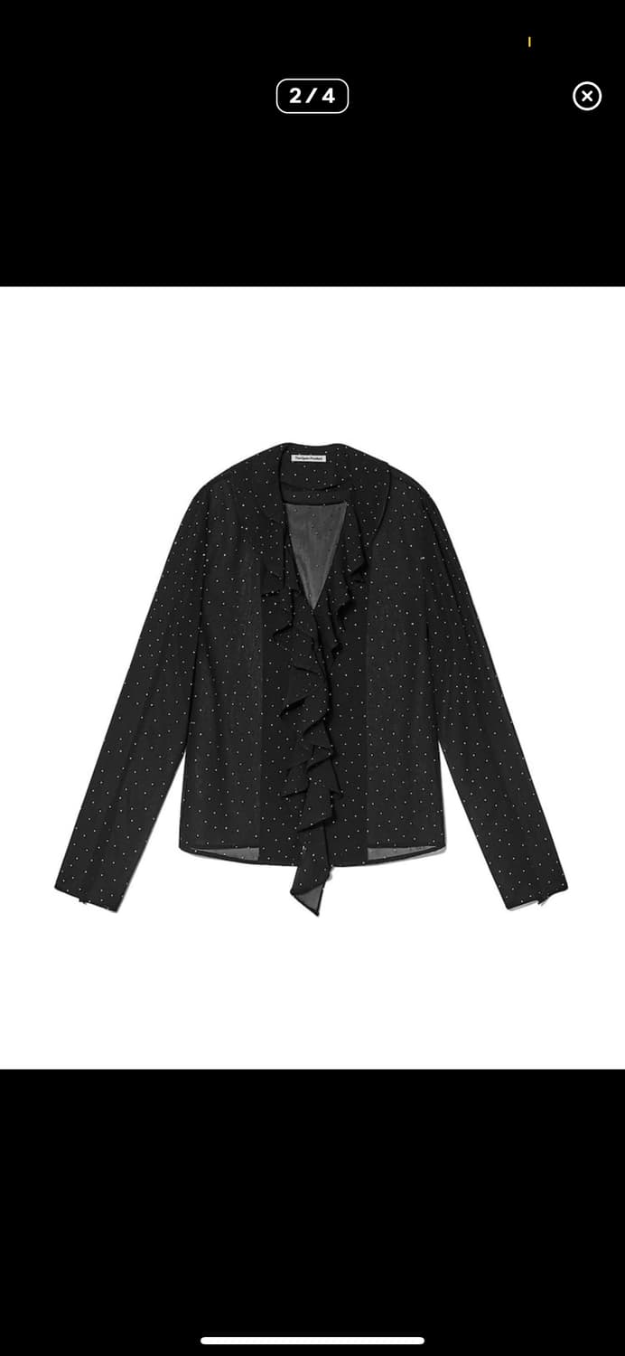 Openyy RHINESTONE FRILL TOP 프릴 블라우스 셔츠  상품이미지2