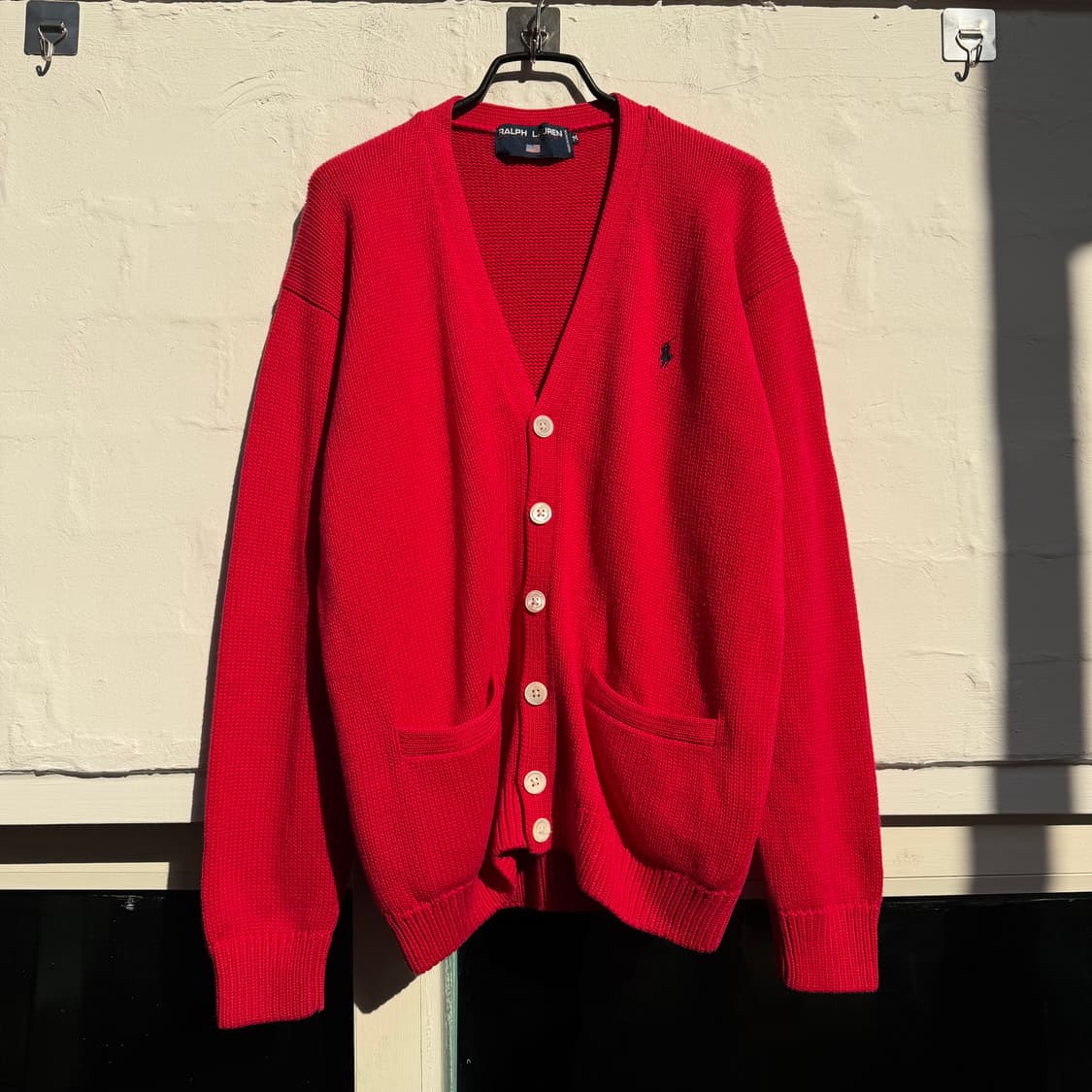 Ralph Lauren 랄프로렌 폴로 레드 코튼 가디건 M 상품이미지1