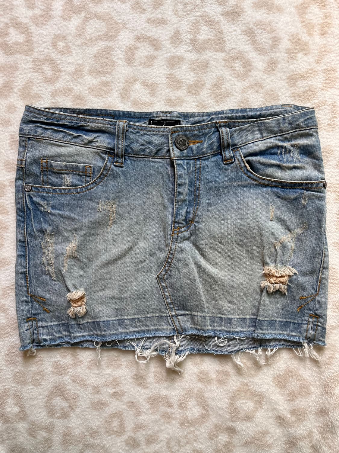 Hakuna Matata ripped jeans skirt  상품이미지1